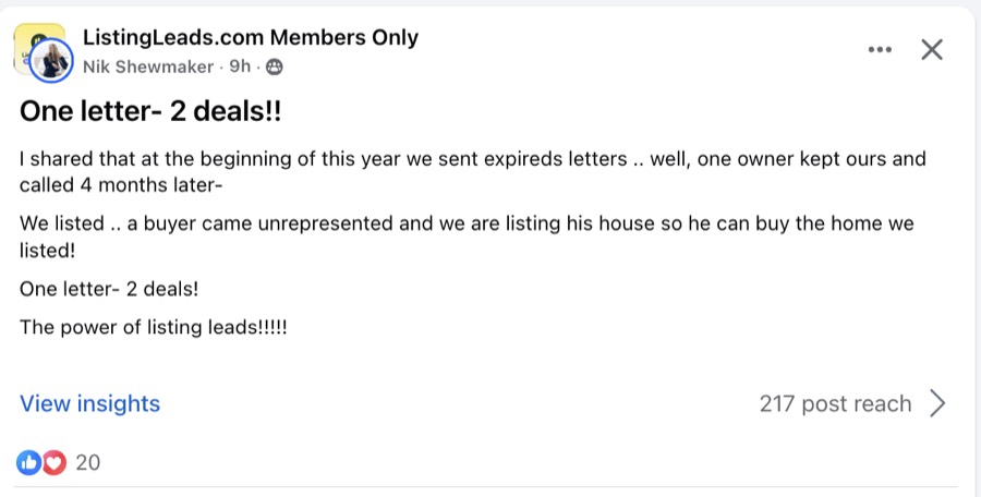 Listing Leads customer result 43 of 100