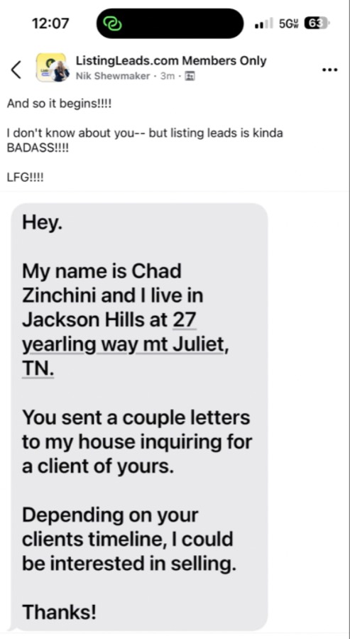 Listing Leads customer result 45 of 100