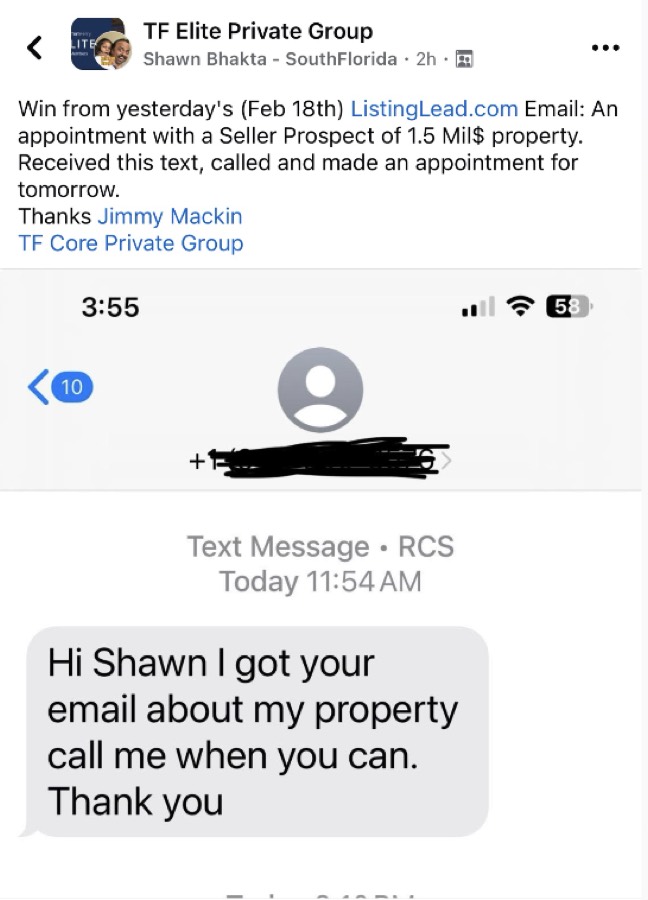 Listing Leads customer result 71 of 100