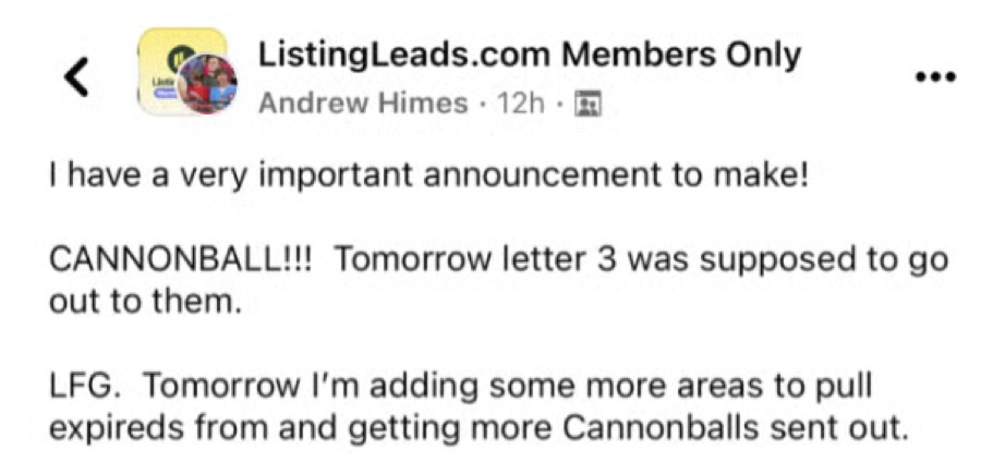 Listing Leads customer result 82 of 100